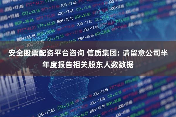 安全股票配资平台咨询 信质集团: 请留意公司半年度报告相关股东人数数据